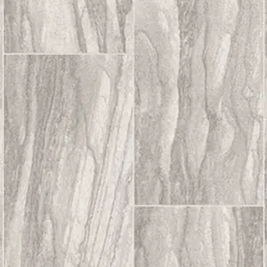 White Modern Marble Effect Anti-Slip Vinyl Flooring For Kitchen, Bathroom, 2.6mm Thick Vinyl Sheet-6m(19'8") X 2m(6'6")-12m²