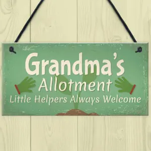 Red Ocean Garden Sign Grandma's Allotment Shed SummerHouse Hanging Plaque Nan Nanny Gifts For Her