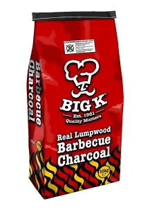 Big K Products Lumpwood Charcoal, Ideal For Home BBQ, 90 Minutes Cooking Time, CH10-BQ-15PK, 15 x 10kg Bags