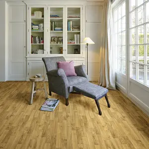 Neutral Modern Wood Effect Anti-Slip Vinyl Flooring for Home, Shops, Offices, 2.8mm Thick Vinyl Sheet-7m(23') X 4m(13'1")-28m²