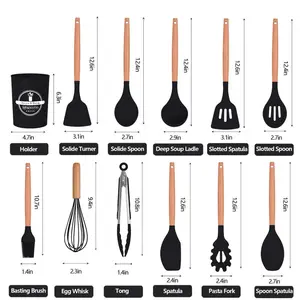 Yaheetech 12 Piece Cooking Utensil Set Black