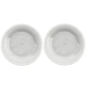 Purely Home Potters Reactive Glaze White Melamine Dinner Plates - Set of 2