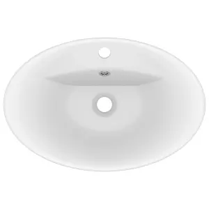 Luxury Basin Overflow Oval Matt White 58.5x39 cm Ceramic