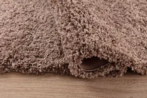 Serdim Rugs Plain Living Room Shaggy Area Rugs D.Beige 60x110 cm