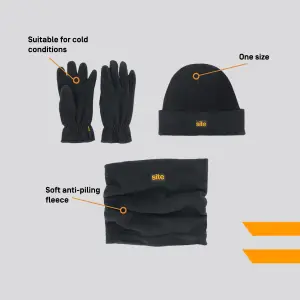 Site Black Men's Polar fleece accessory pack One size, Pack of 3