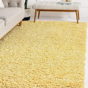 Gold Thick Shaggy Rug - California - 60x110cm (2'x3'7")