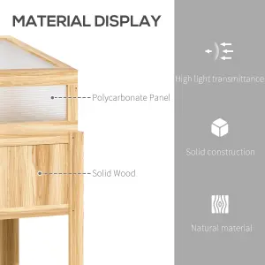 Outsunny Wood Cold Frame Mini Greenhouse with Elevated Garden Box Natural