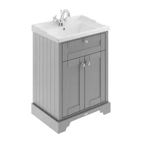 Old London 620mm Single Bathroom Vanity with Integrated Ceramic Basin Storm Gray