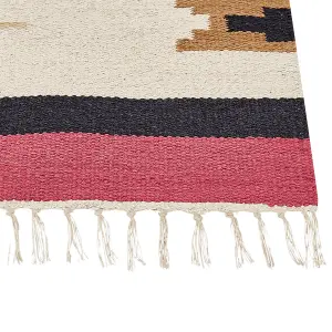 Cotton Kilim Area Rug 160 x 230 cm Multicolour GARNI