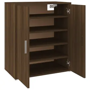 Shoe Cabinet Brown Oak 60x35x70 cm Engineered Wood