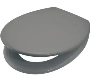 18 INCH MDF Universal Oval Toilet Seat, Stainless Steel Hinges, Eco-Friendly, Adjustable Seat (Grey)