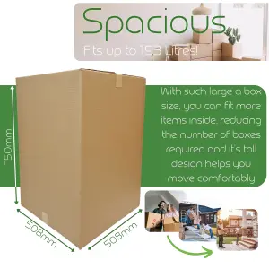 Tall Strong Double Wall Extra Large Cardboard Box 20" x 20" x 30" Storage Packing Moving House Sturdy Shipping Boxes (Pack of 20)