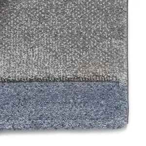 Grey/Blue Geometric Modern Machine Made Easy to Clean Rug for Living Room Bedroom and Dining Room-200cm X 290cm