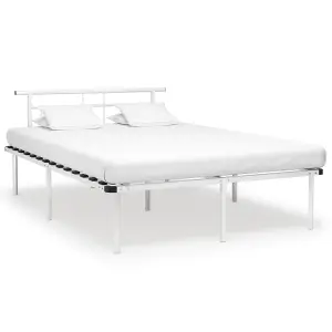 Berkfield Bed Frame White Metal 140x200 cm