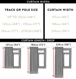 Oakland Grey Leaf Pattern, Thermal, Room Darkening Pair of Curtains with Eyelet Top - 46 x 72 inch (117x183cm)