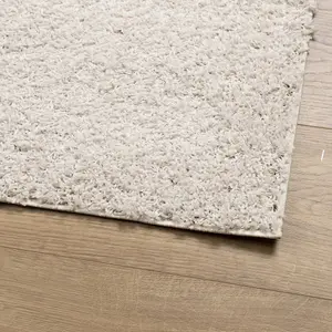 Shaggy Rug PAMPLONA High Pile Modern Cream 100x200 cm