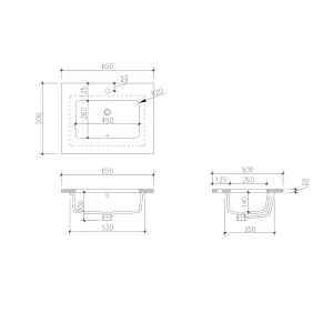 Beckett Dark Grey Floor Standing Traditional Bathroom Vanity Unit with White Worktop & Ceramic Basin (W)650mm (H)850mm