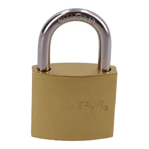 Heavy Duty 38mm Iron Brass Coated Padlock Security Lock Secure 3 Keys 4pk