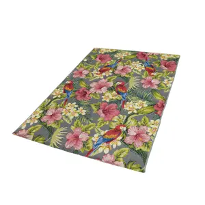 Tropicana Multicolour Floral Medium Indoor & outdoor Rug, (L)170cm x (W)120cm