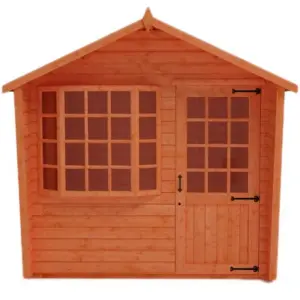 10ft x 10ft (2.95m x 2.95m) Wooden Bay Window Tongue and Groove APEX Summerhouse (12mm T&G Floor + Roof) (10 x 10) (10x10)