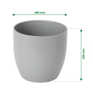 Verve Griffin Ceramic Plant pot (Dia) 16cm, (H)15cm, 2.1L