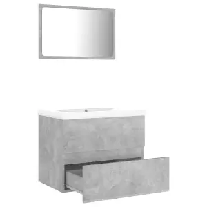 Berkfield Bathroom Furniture Set Concrete Grey Engineered Wood