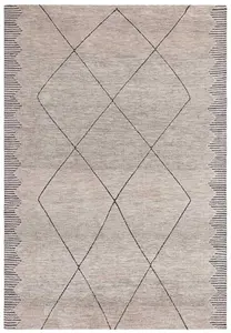 Grey Geometric Modern Easy to Clean Abstract Rug for Living Room Dining Room & Bedroom-200cm X 290cm