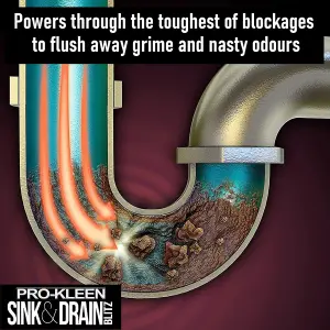 3L of Pro-Kleen Sink & Drain Blitz - Plughole, Sink & Drain Unblocker - Super Strength Formula