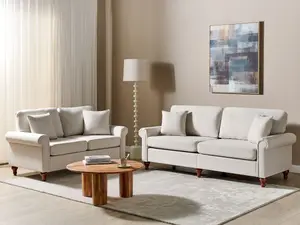 Fabric Living Room Set Beige GINNERUP