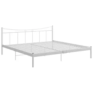 Berkfield Bed Frame White Metal 200x200 cm