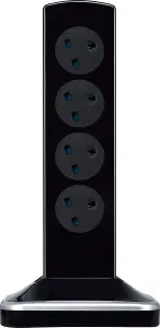 Masterplug 8 Socket Surge Protected Power Centre Extension Lead 2 Metre Black