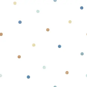 Galerie Tiny Tots 2 Blue Beige Dots Smooth Wallpaper