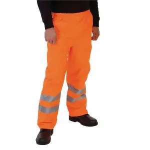 Yoko Mens Waterproof Hi-Vis Over Trousers Orange (S)