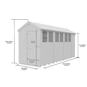 DIY Sheds 5x14 Apex Shed - Single Door With Windows