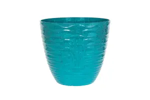 Large Windermere Plant Pot - Plastic - L38 x W38 x H33 cm - Teal