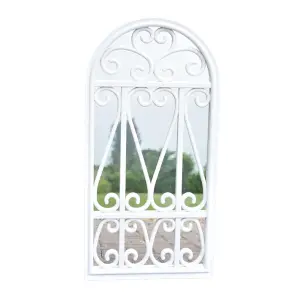 Vicenza White Window Style Wall Mirror 71x35cm