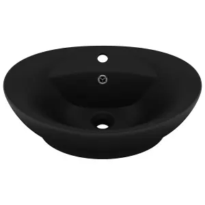 Luxury Basin Overflow Oval Matt Black 58.5x39 cm Ceramic