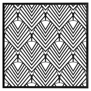 Black geometric decoration (Picutre Frame) / 12x12" / White