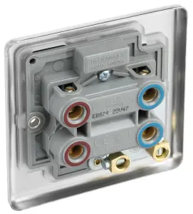 GoodHome 45A Rocker Raised rounded Control switch with LED indicator Steel effect