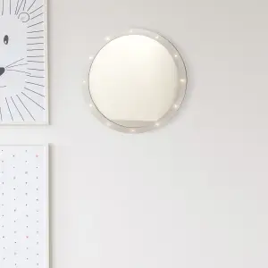 Lighting Collection White Oval Led Wall Mirror