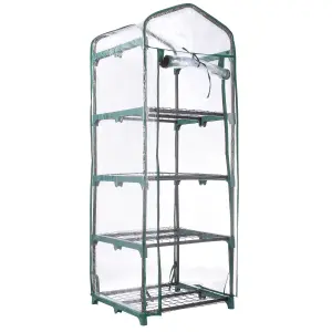 Hardys 4 Tier Mini Greenhouse - PVC Garden Growhouse with Reinforced Steel Frame, Easy Assembly, Thick PVC Cover, Roll Up Front