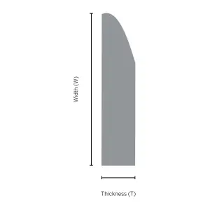 Metsä Wood Primed White MDF Chamfered Skirting board (L)2400mm (W)69mm (T)14.5mm