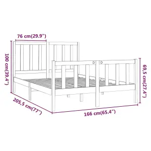 Berkfield Bed Frame White Solid Wood Pine 160x200 cm