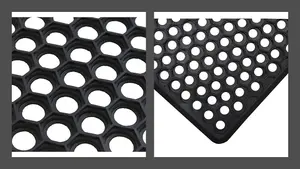 Honeycomb Ring Natural Rubber Scraper Doormat All Weather Durable Mat 40 x 60cm