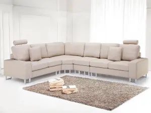 Corner Sofa STOCKHOLM Beige Fabric Right Hand