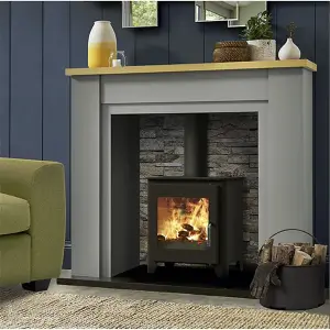 Premium Metallic Black 5kw DEFRA Wood Burning Stove