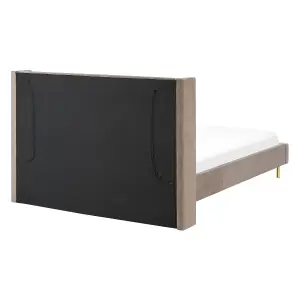 Velvet EU Double Size Bed Taupe VILLETTE