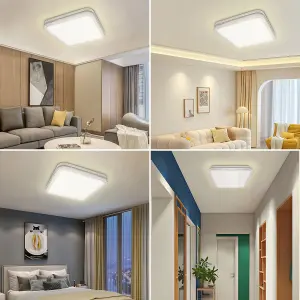 24W LED Square Ceiling Light, Warm White 3000K, 2600 Lumen