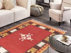 Cotton Kilim Area Rug 140 x 200 cm Multicolour PARAKAR