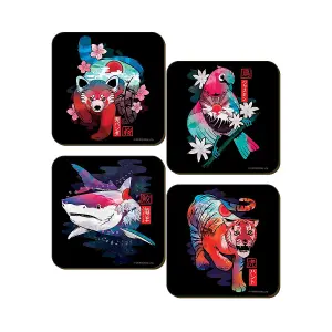 Unorthodox Collective Yasei Square Coaster Set (Pack of 4) Multicoloured (One Size)